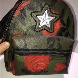 NWT Coach Charlie Backpack Camo Rose Floral Print